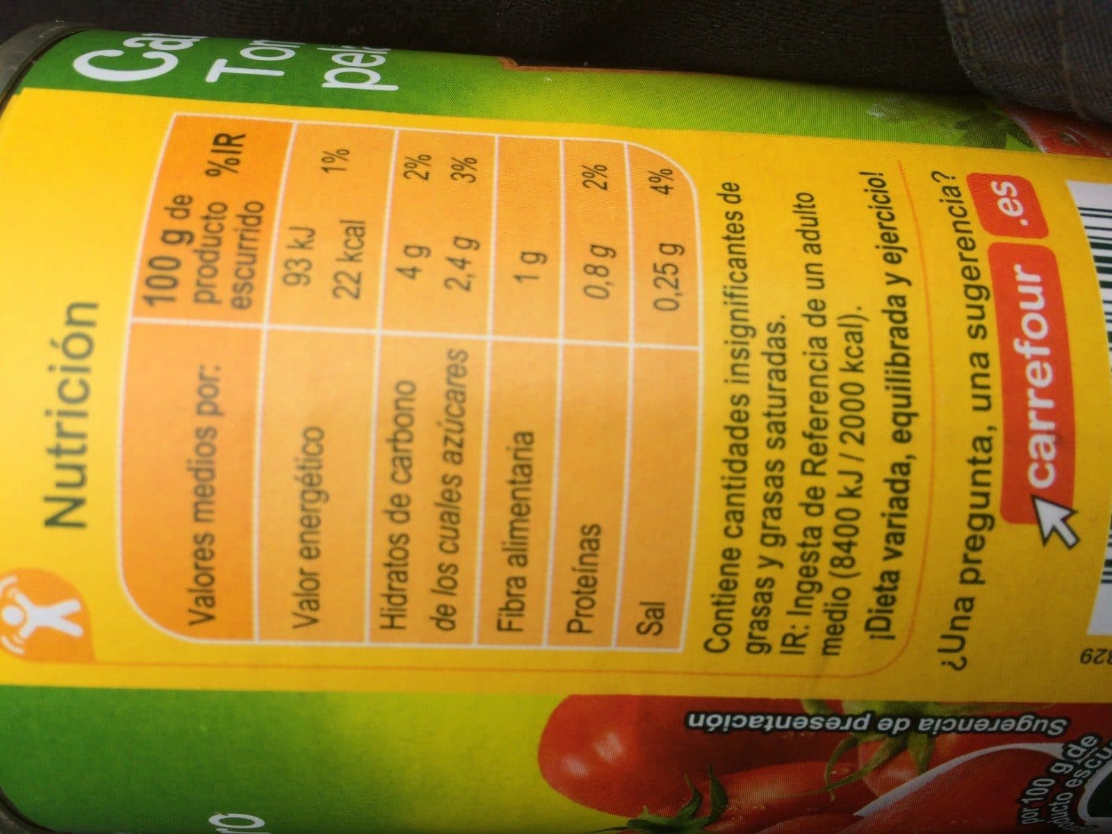Carrefour Tomate pelée entière packshot