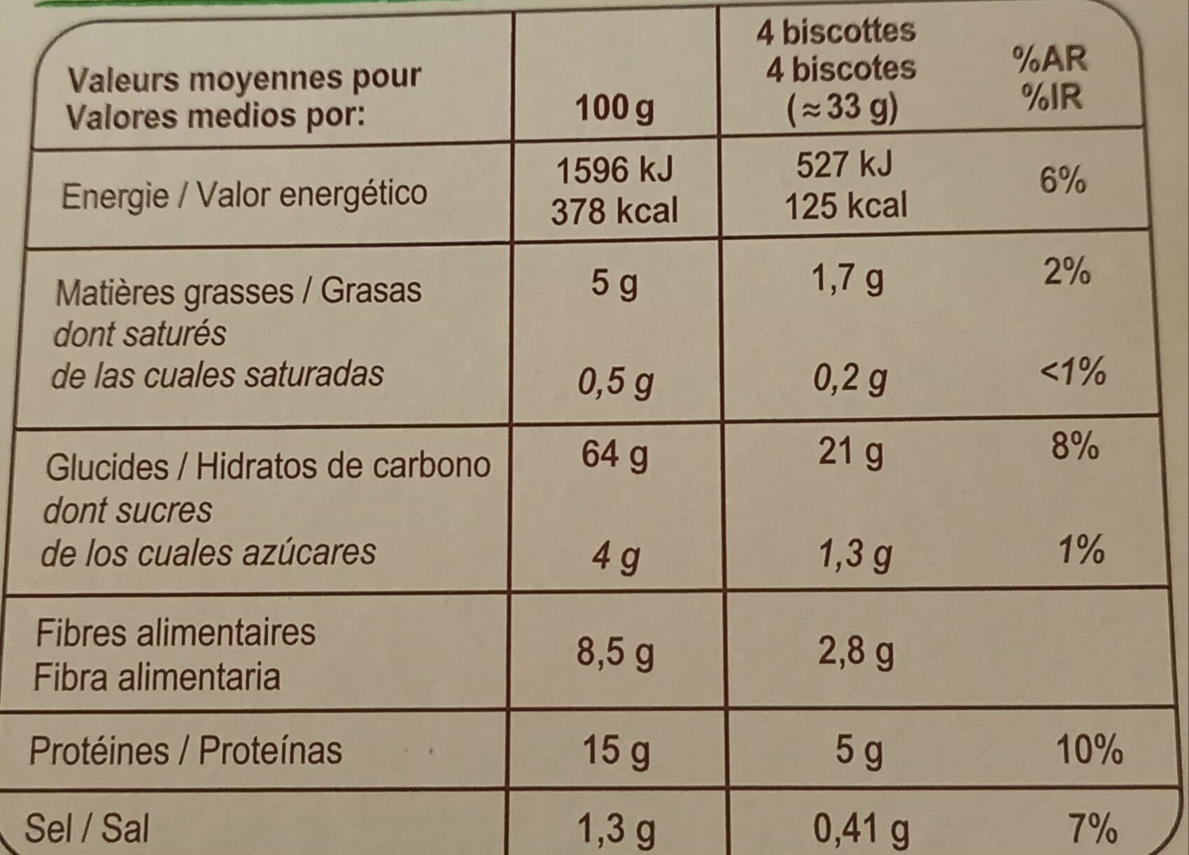 Carrefour Bio Biscottes Complètes bio packshot