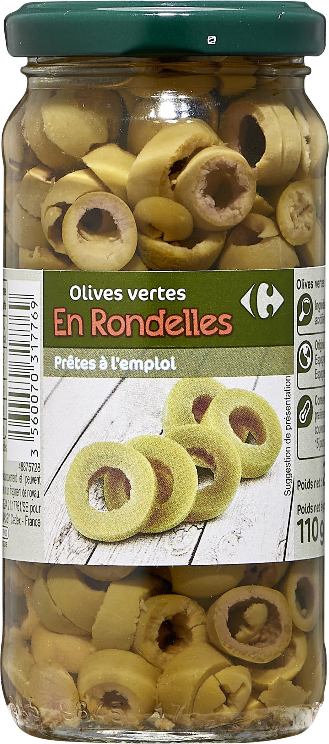Carrefour Olives vertes packshot