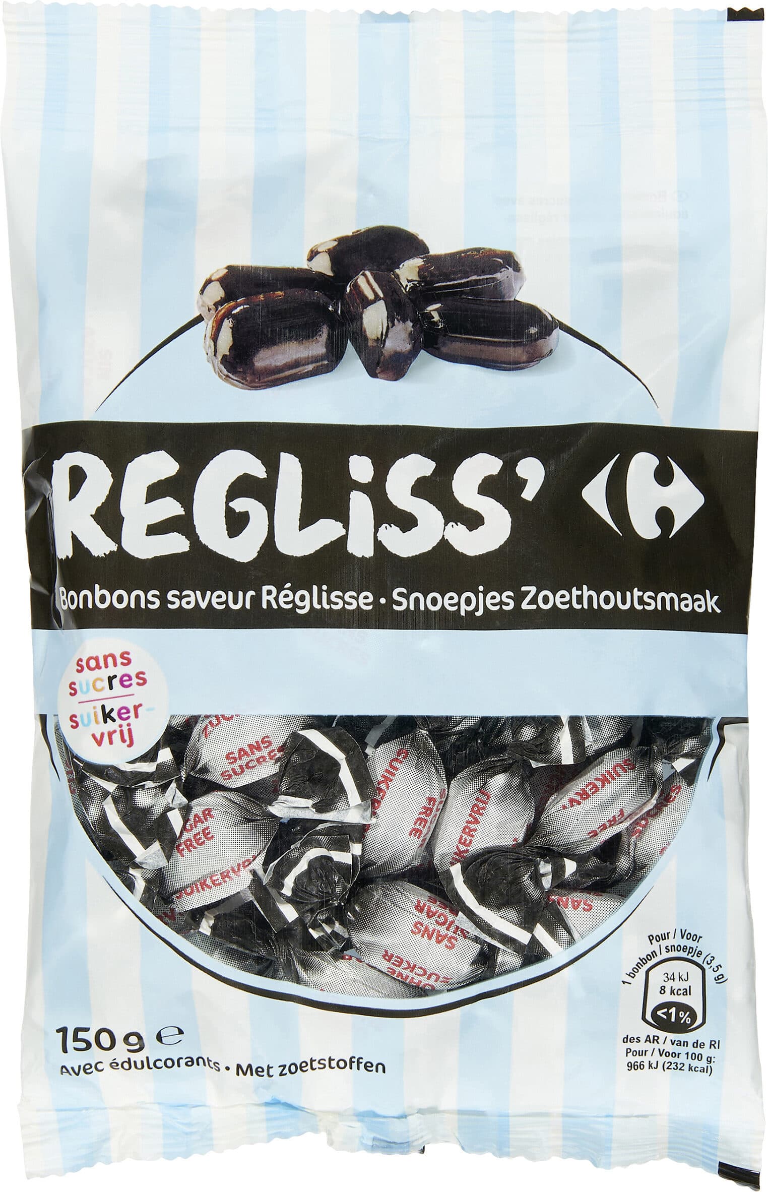 Carrefour REGLISS' Bonbons saveur réglisse packshot