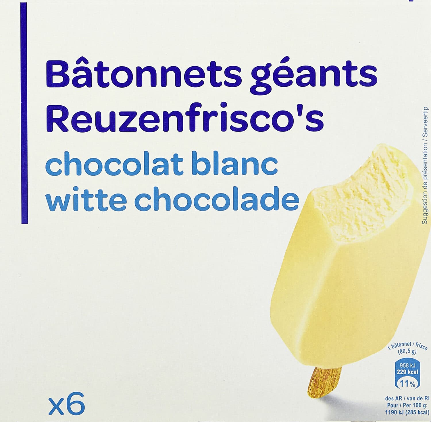 Carrefour Bâtonnets géants CHOCOLAT BLANC packshot