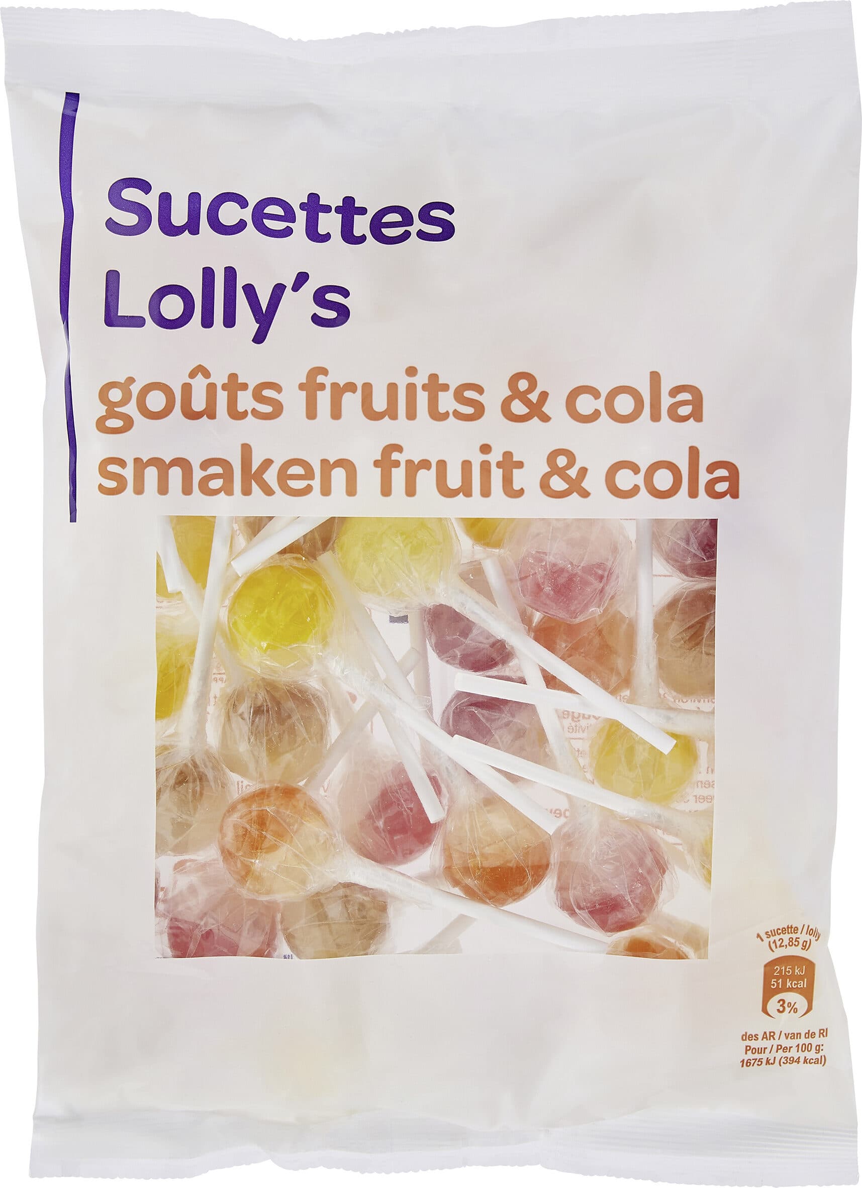 Carrefour Sucettes Lolly's - goûts fruits & cola packshot