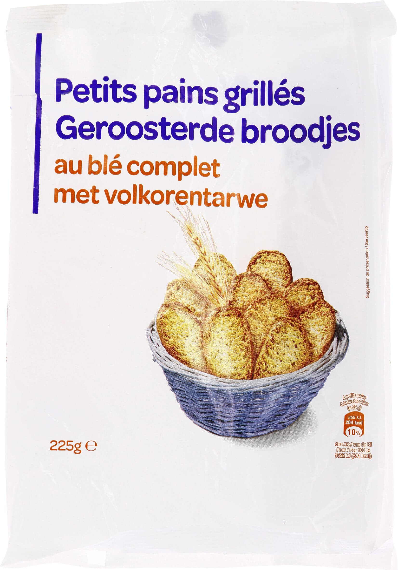 Carrefour Petits pains grillés au blé complet packshot