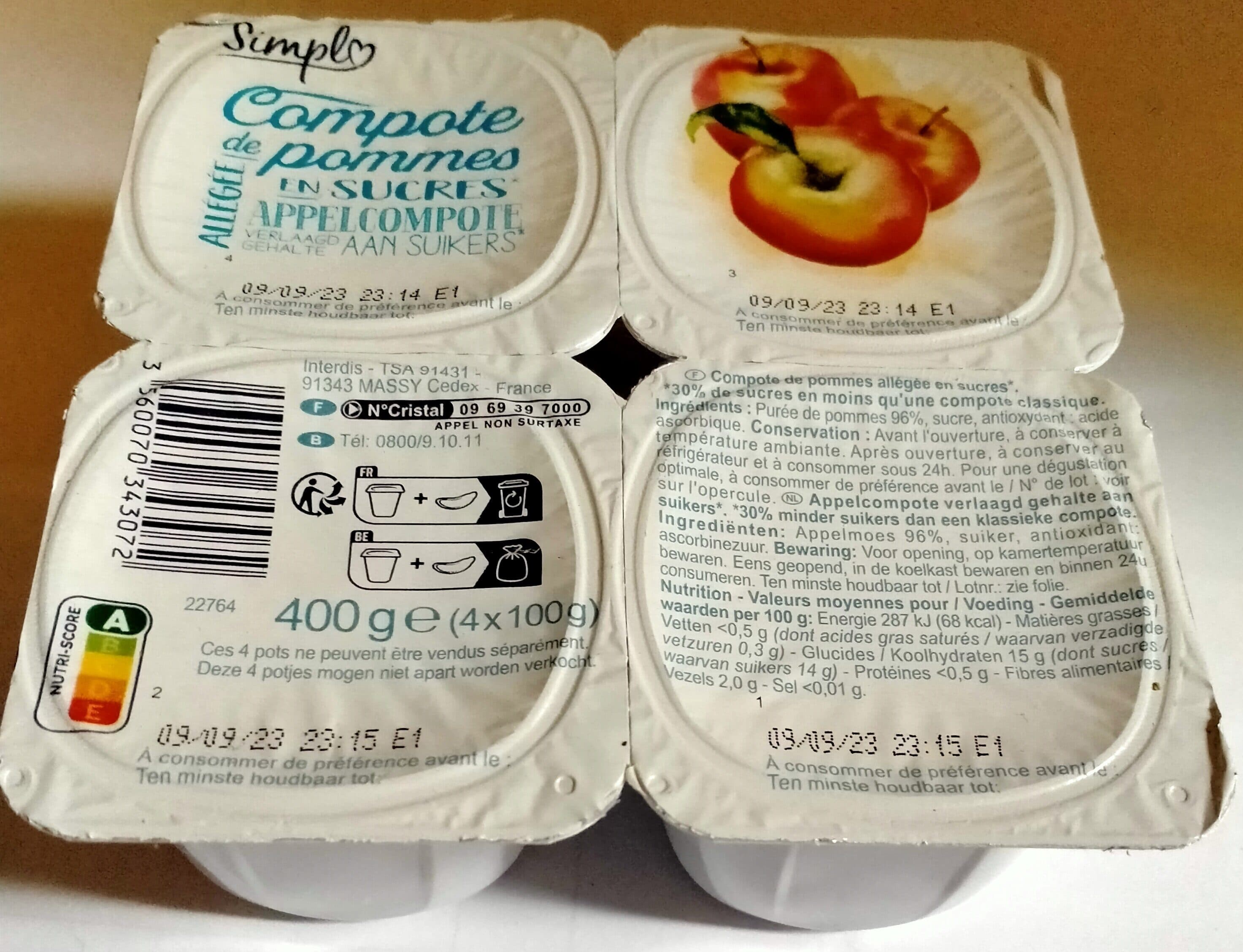 Carrefour Compote de pommes packshot