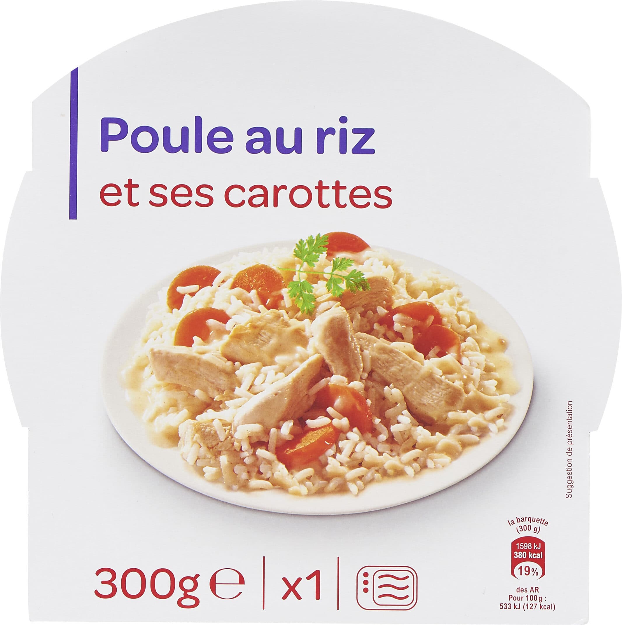 Carrefour Poule au riz et carottes packshot