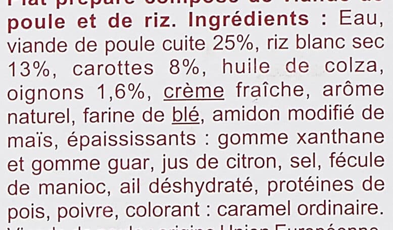 Carrefour Poule au riz et carottes packshot