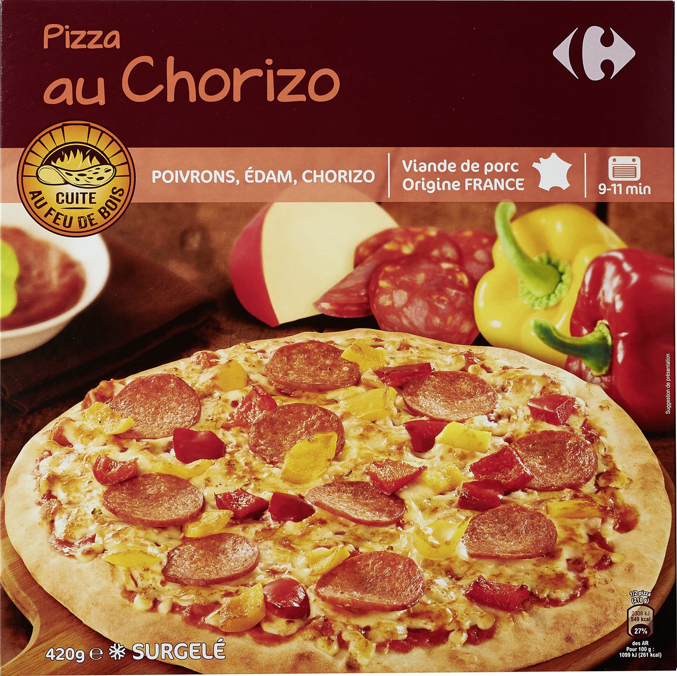 Carrefour Pizza Vesuvio cuite au feu de bois packshot