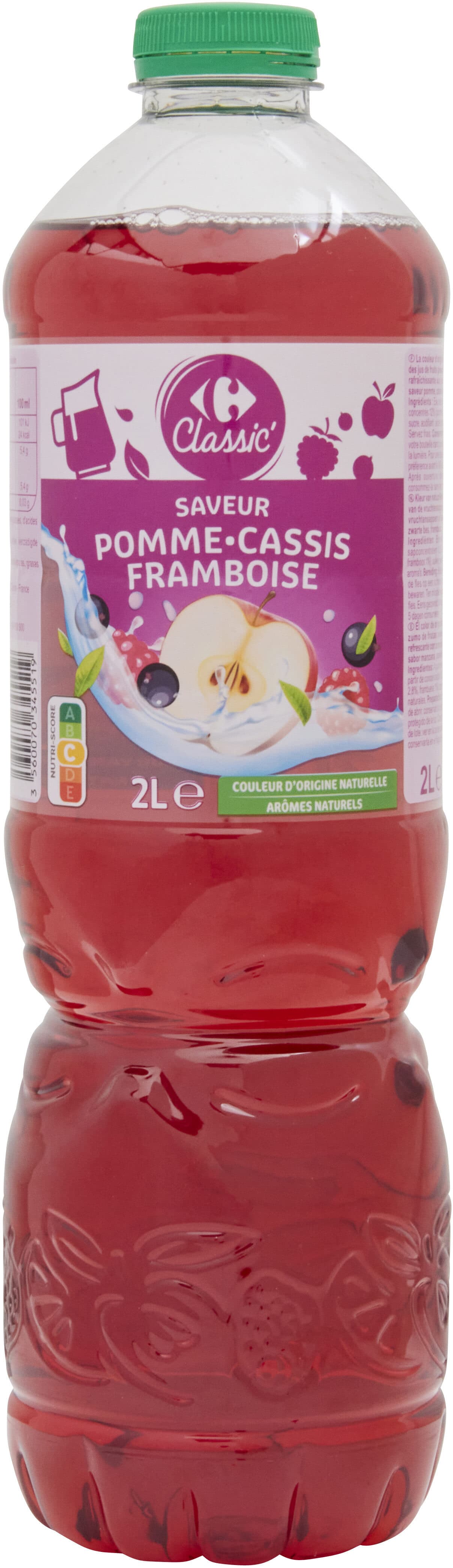 Carrefour Pomme cassis framboise packshot
