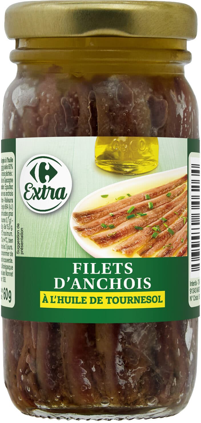 Carrefour Filets d'anchois A l'huile de tournesol packshot
