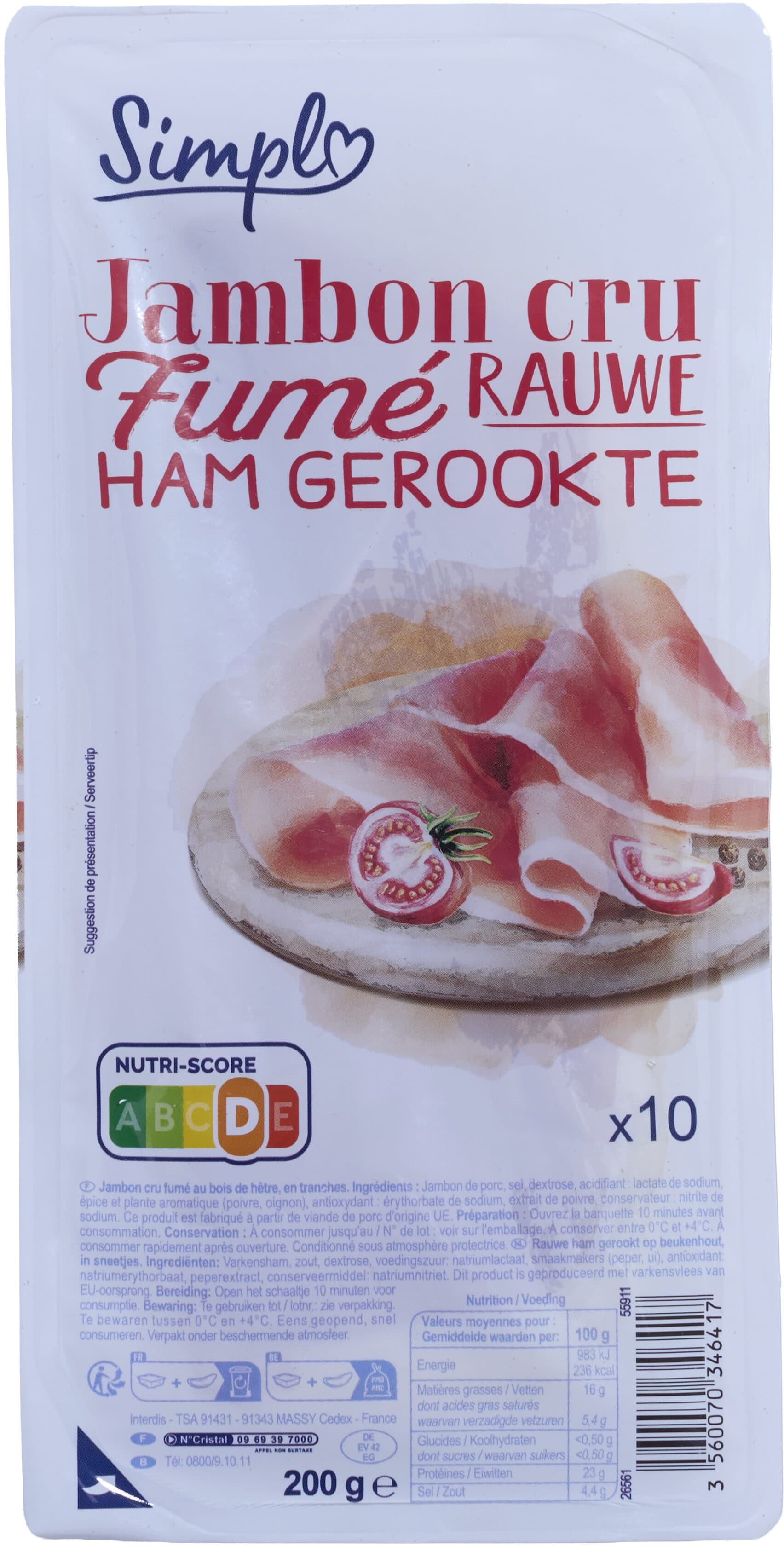 Carrefour Jambon cru packshot