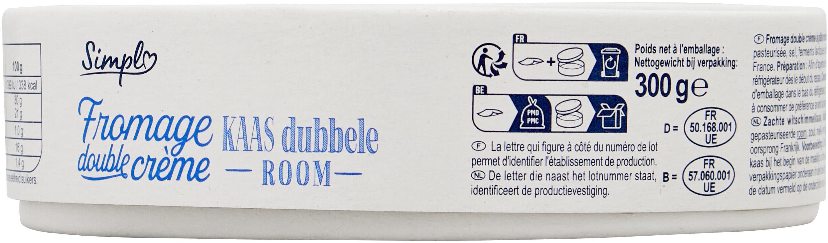 Carrefour Fromage double crème packshot