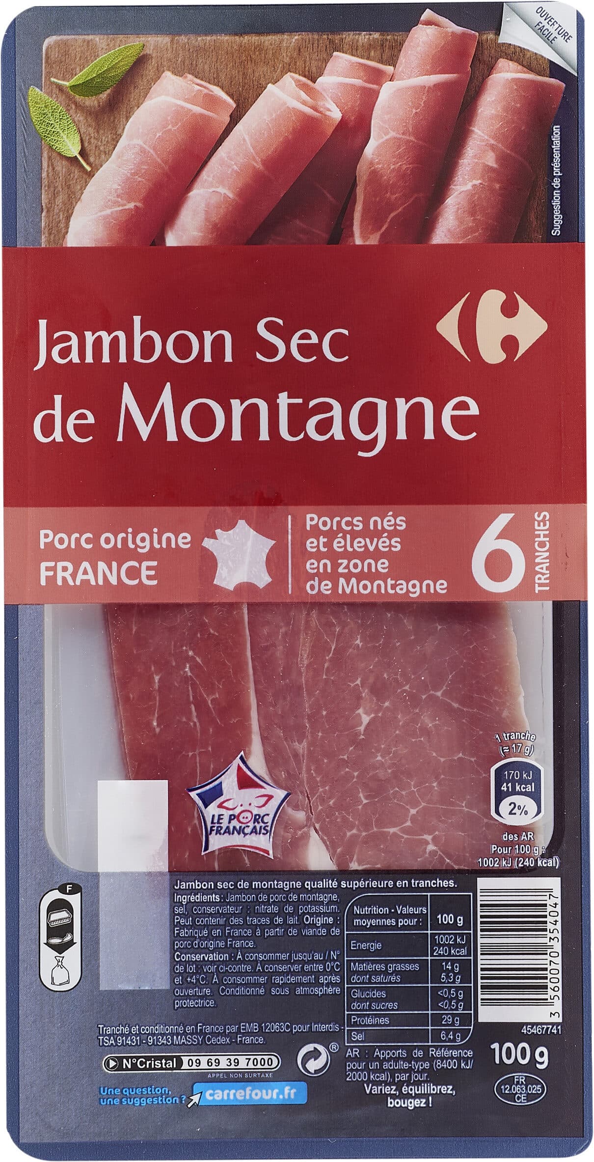 Carrefour Jambon Sec de Montagne packshot