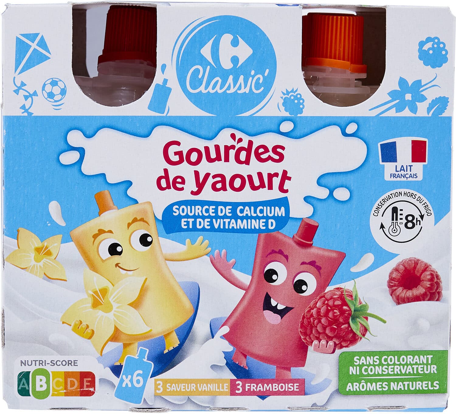 Carrefour Gourdes de yaourt source de calcium et de vitamine D packshot