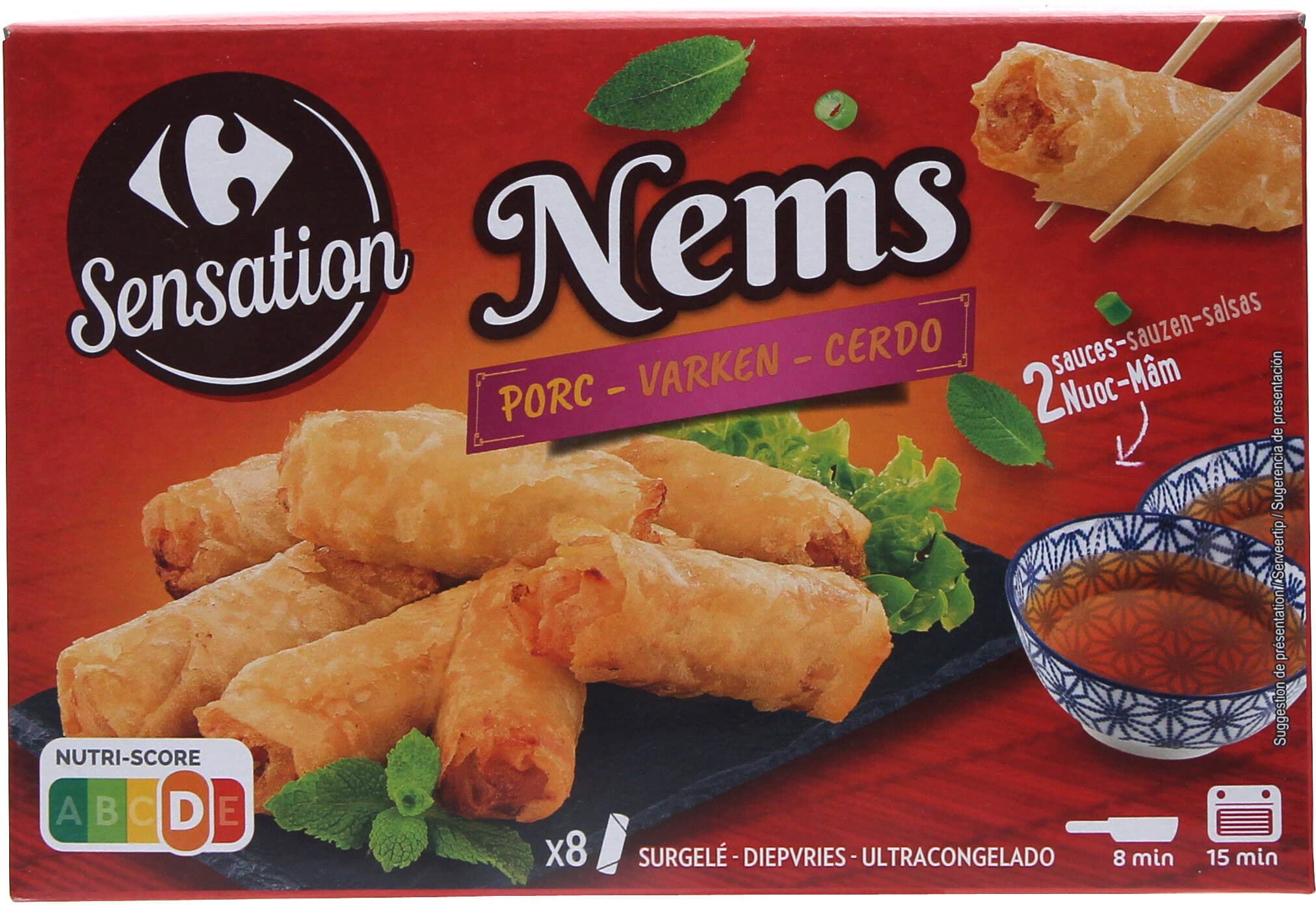 Carrefour 8 Nems au Porc packshot