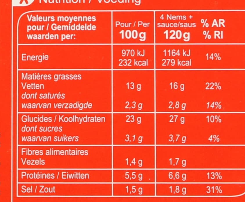Carrefour 8 Nems au Porc packshot