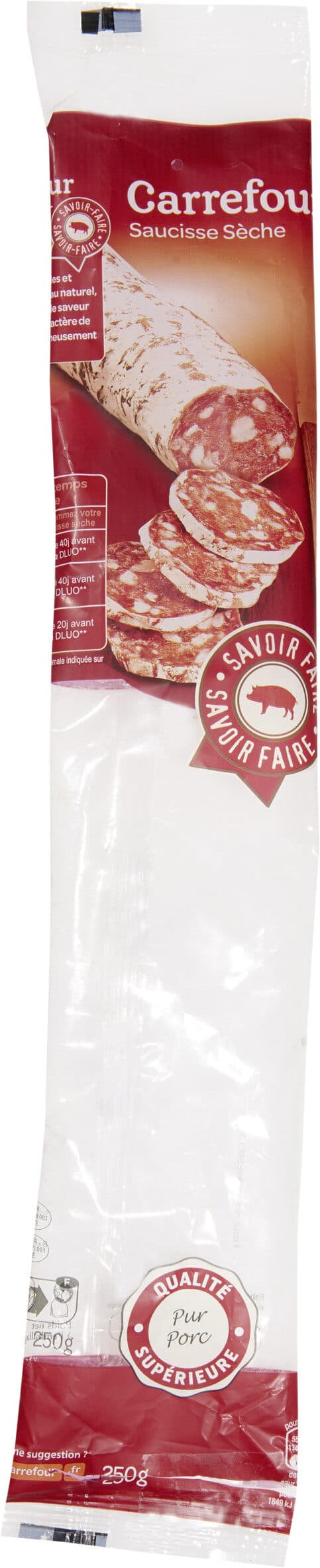 Carrefour SAUCISSE SÈCHE Pur porc packshot