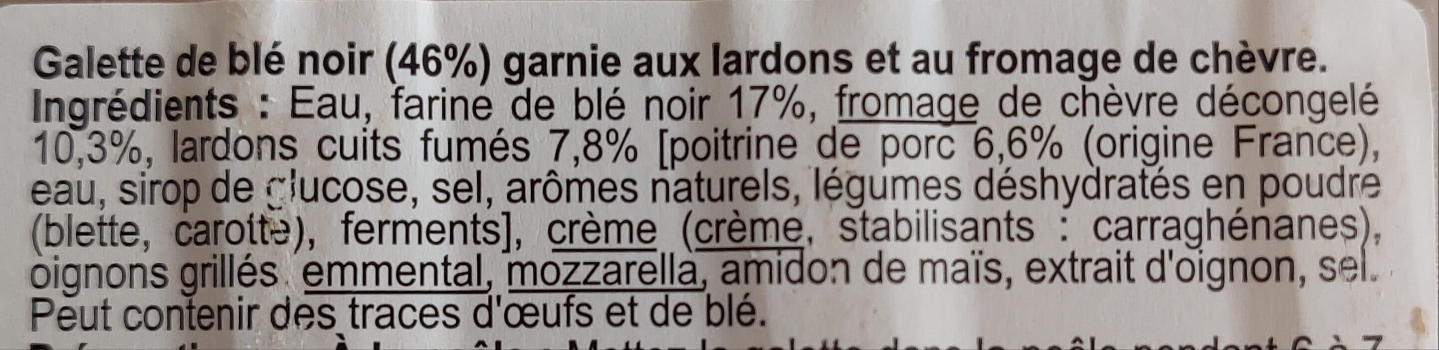 Carrefour Galette de blé noir lardons chèvre packshot