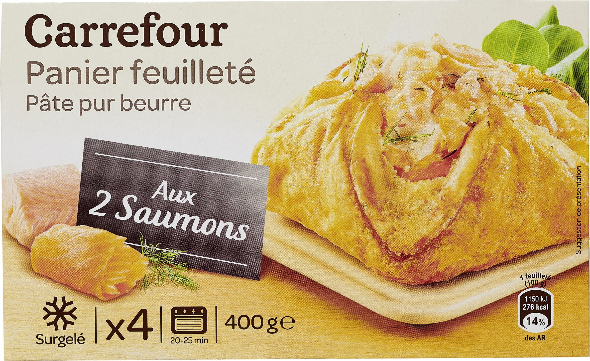 Carrefour Paniers feuilletés Deux Saumons packshot