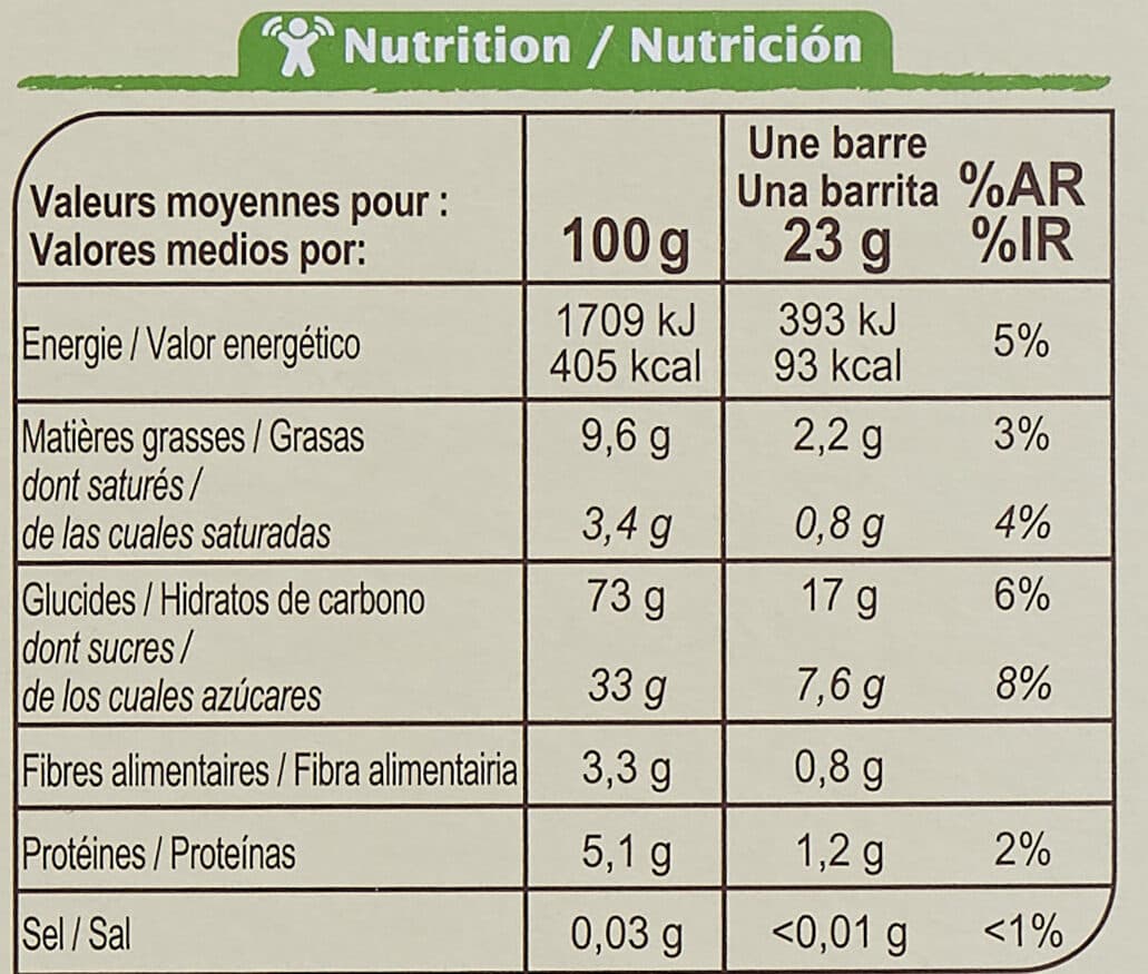 Carrefour BIO Barre cereales chocolat packshot