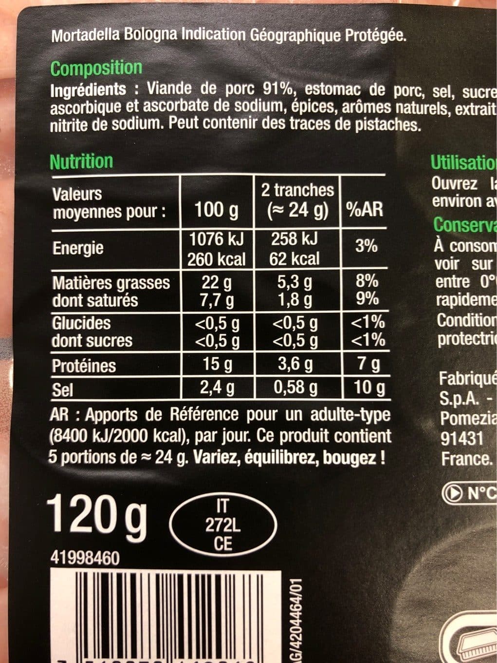Carrefour Mortadella bologna packshot