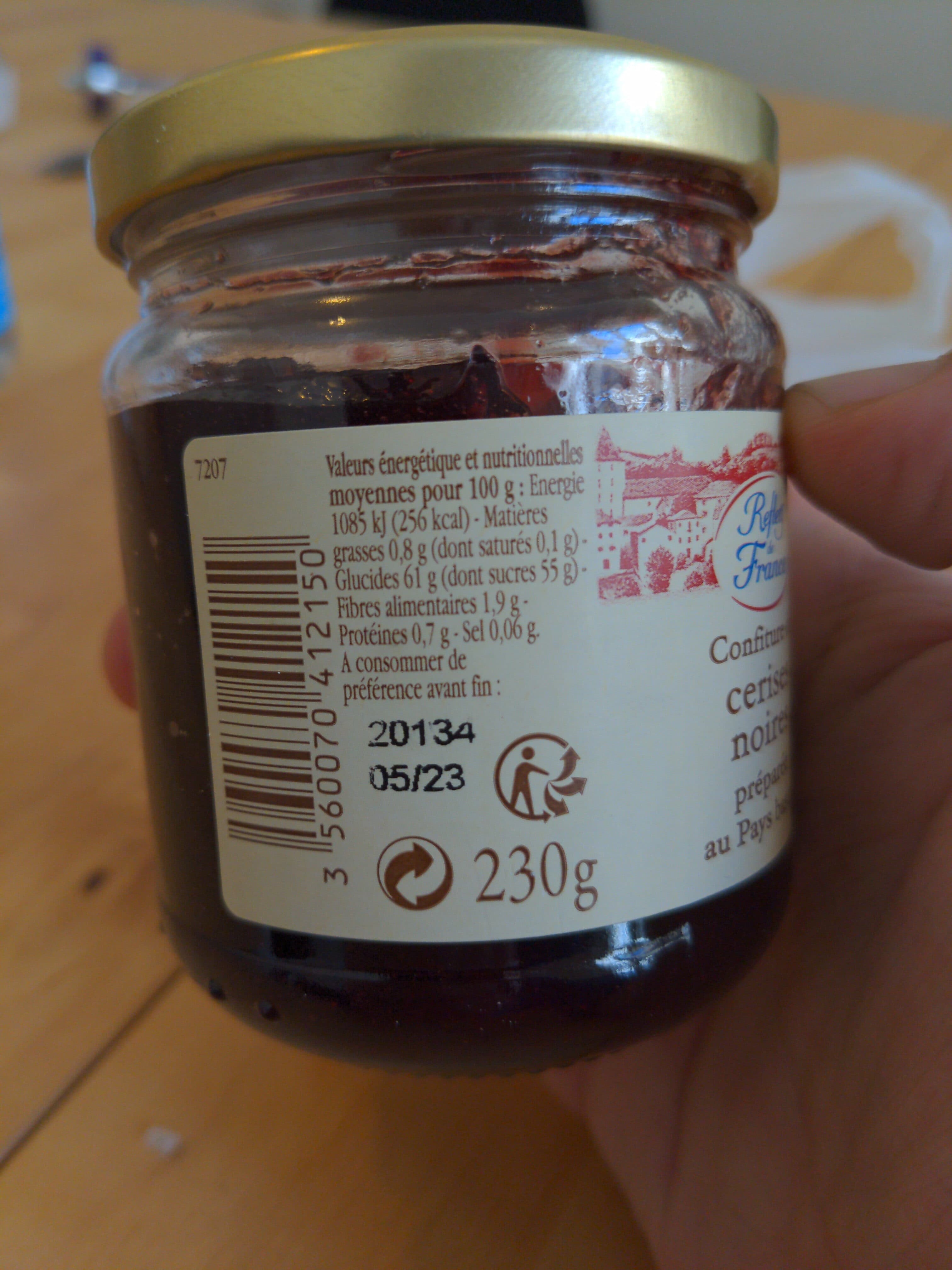 Carrefour Confiture extra Cerises noires Préparée au Pays Basque packshot