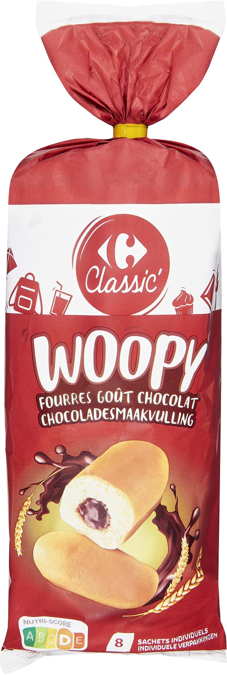 Carrefour Woopy fourres au chocolat packshot