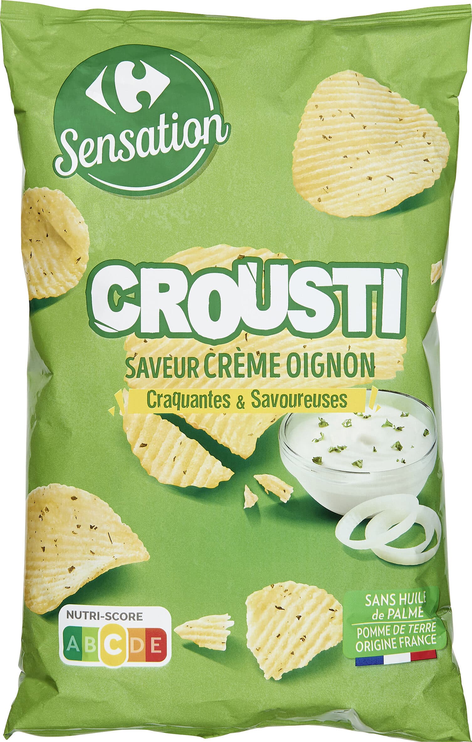 Carrefour Crousti saveur crème oignon packshot