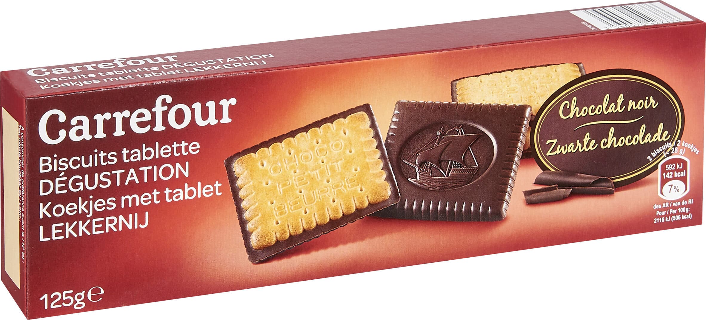 Carrefour Biscuits Dégustation Chocolat noir packshot