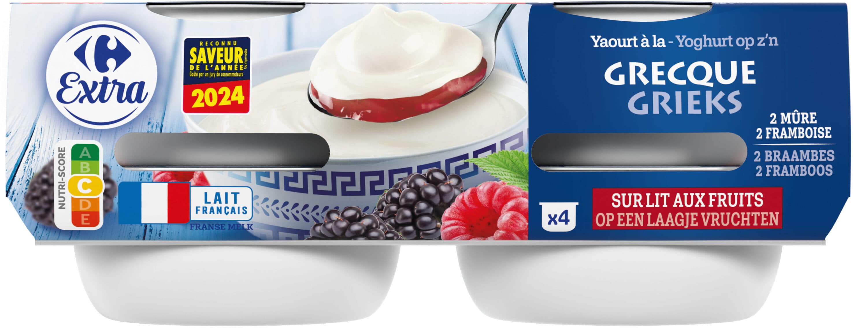 Carrefour Yaourt à la GRECQUE sur lit aux fruits packshot