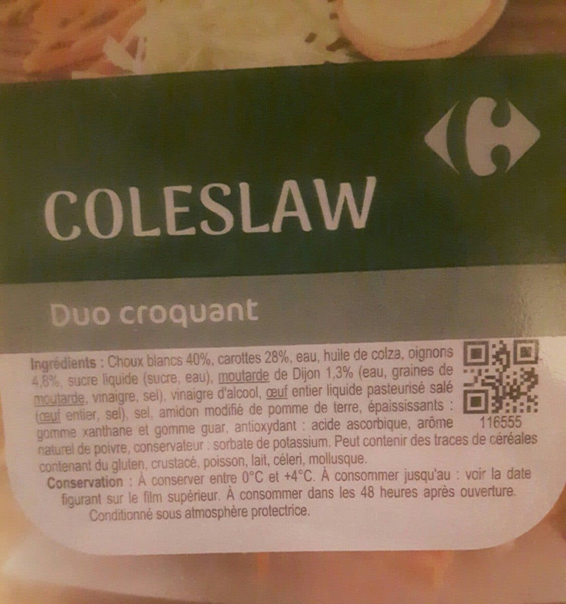Carrefour Coleslaw Chou blanc et carottes packshot