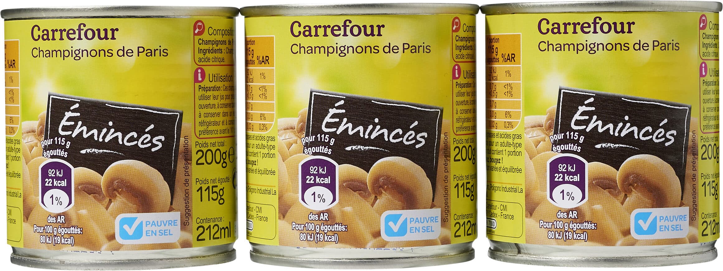 Carrefour Champignons de Paris Emincés packshot