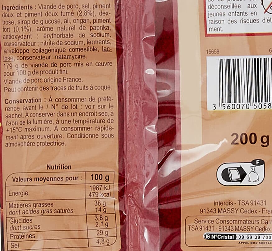 Carrefour Mini Chorizo Doux packshot