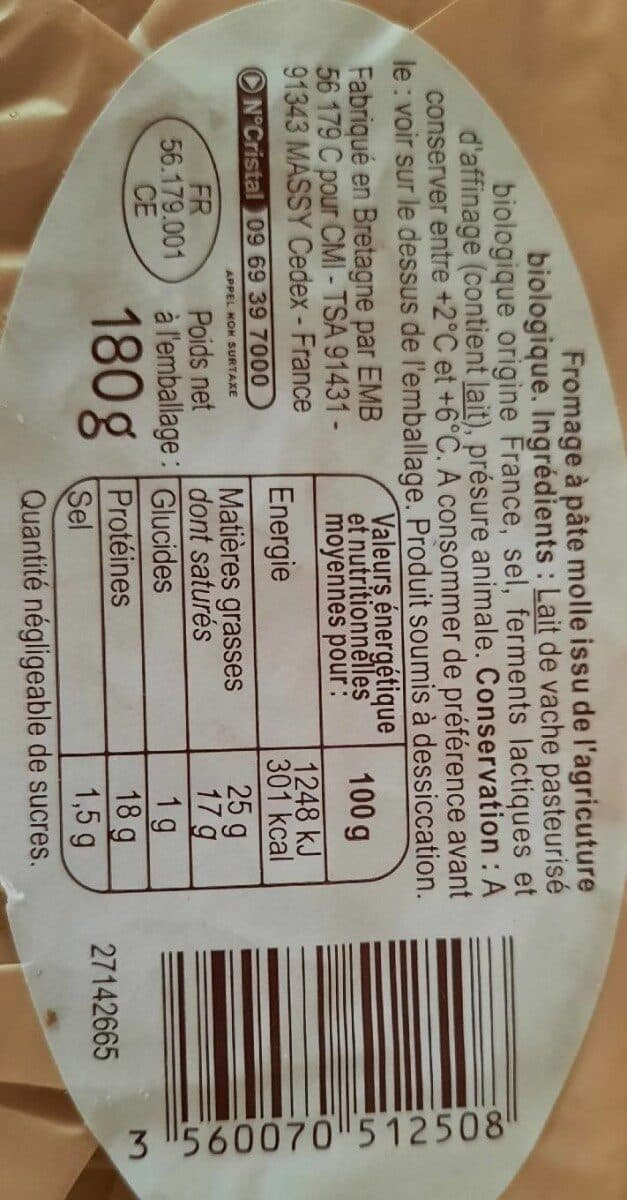 Carrefour BIO Cœur complice bio - Fromage à pâte molle packshot