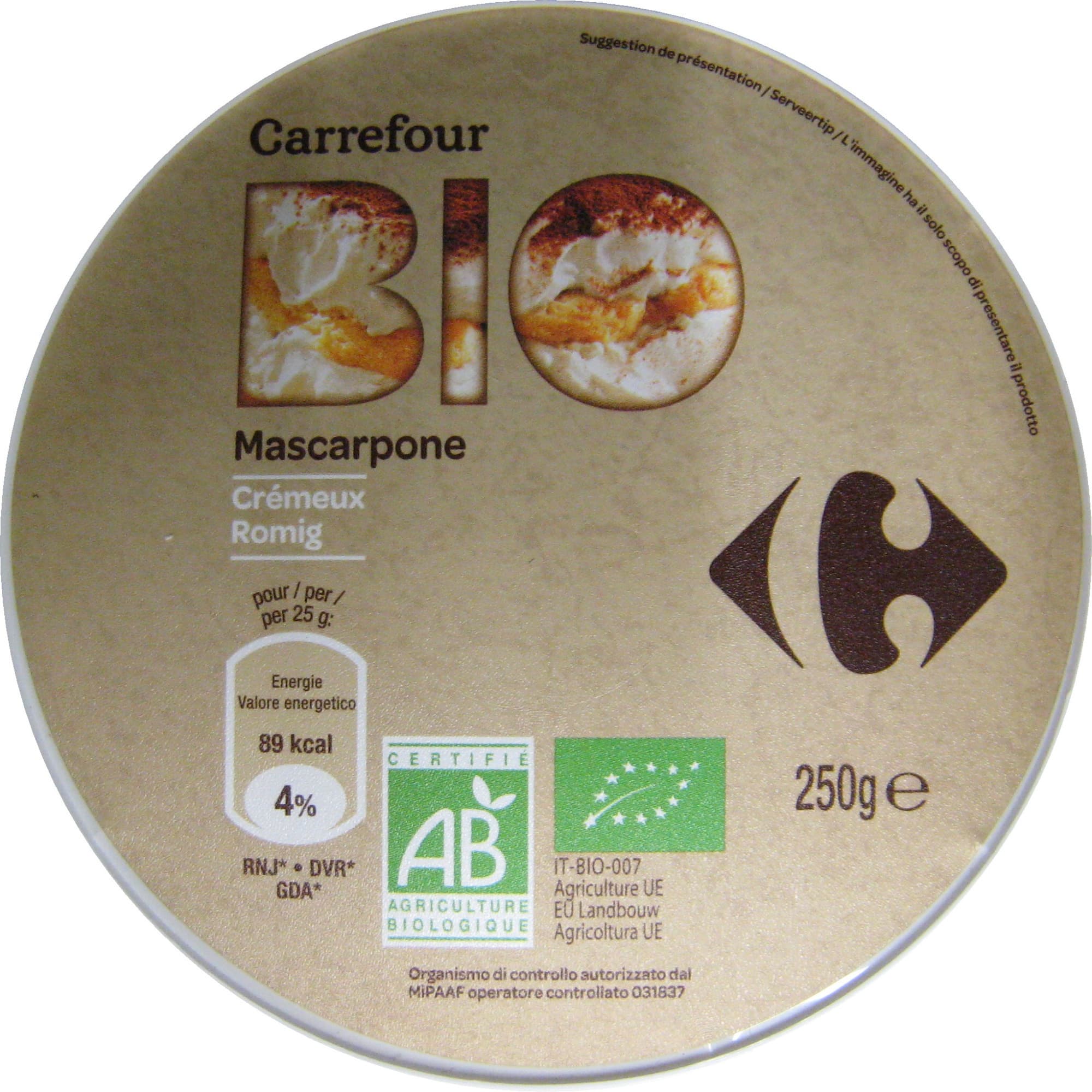 Carrefour BIO Mascarpone crémeux packshot