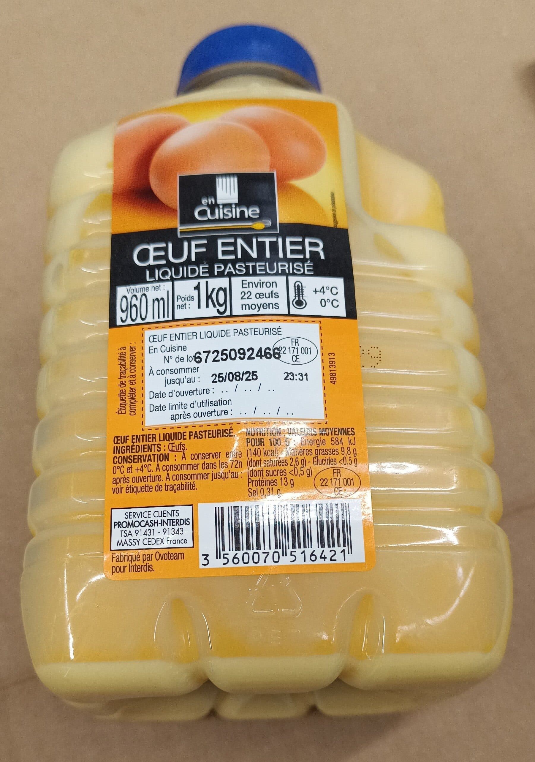 En Cuisine Œuf entier packshot