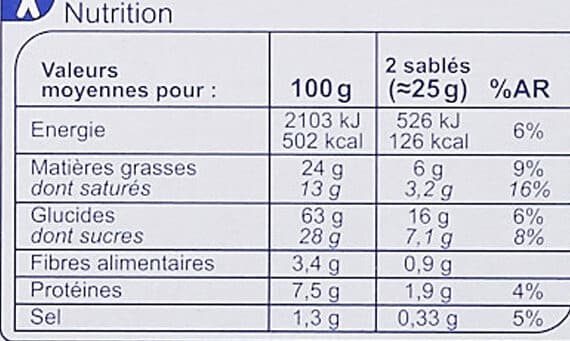 Carrefour Sablés nappés chocolat au lait packshot