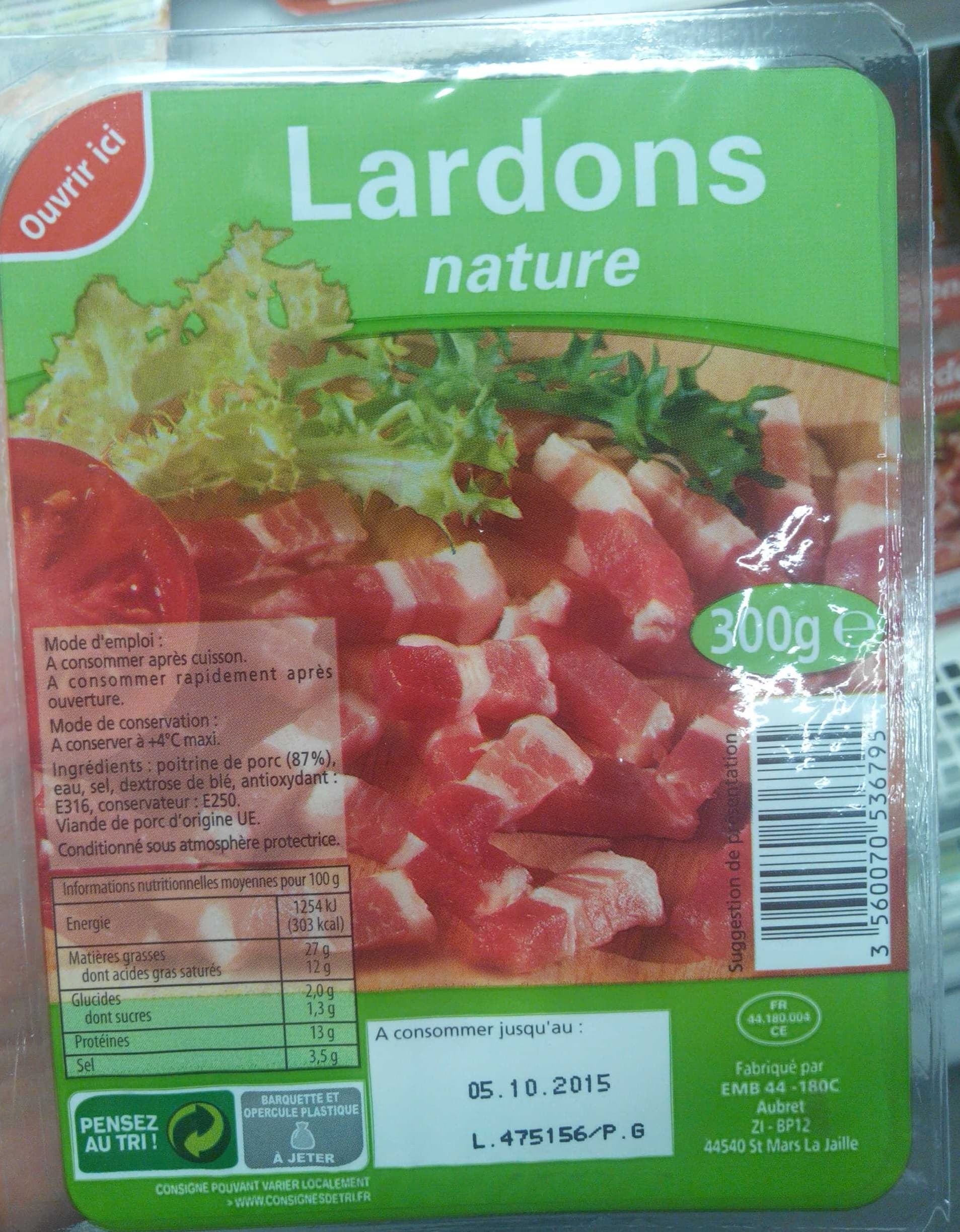 Sans marque Lardons nature packshot
