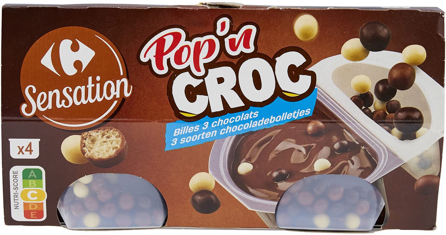 Carrefour Pop'n CROC Billes 3 chocolats packshot