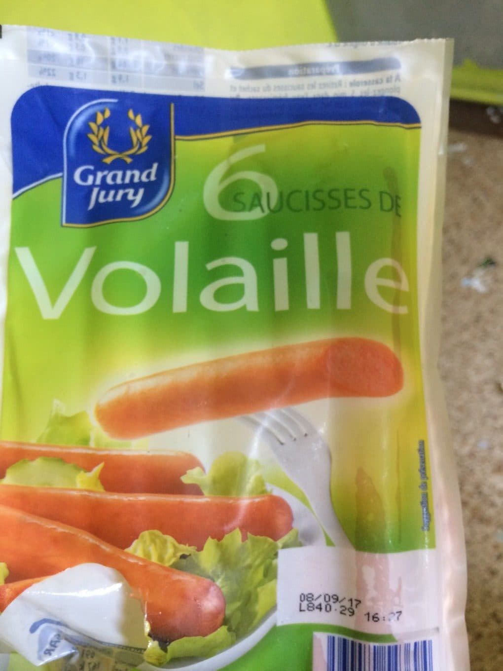 Grand jury 6 Saucisses de volaille packshot
