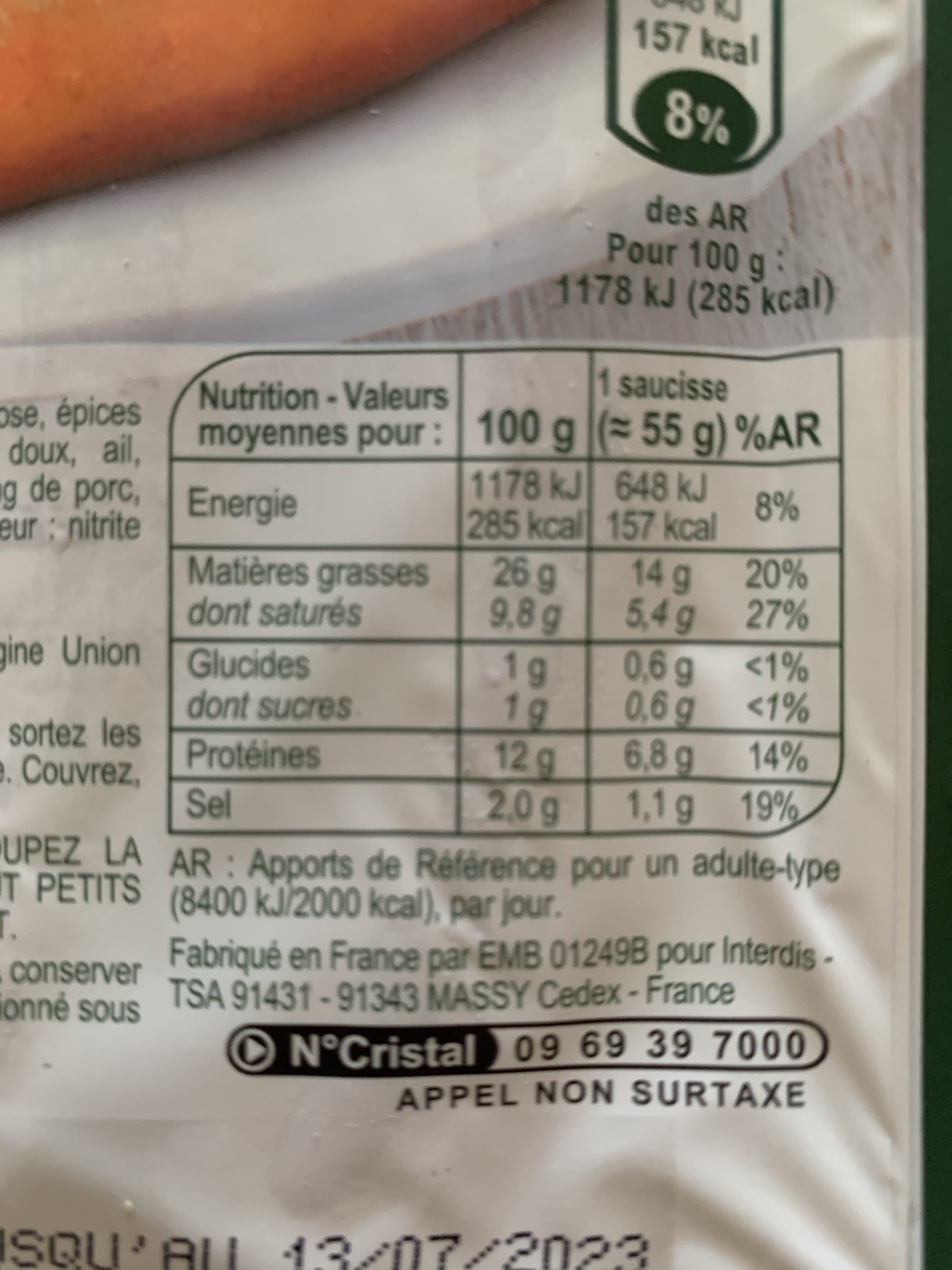 Carrefour saucisses de francfort packshot