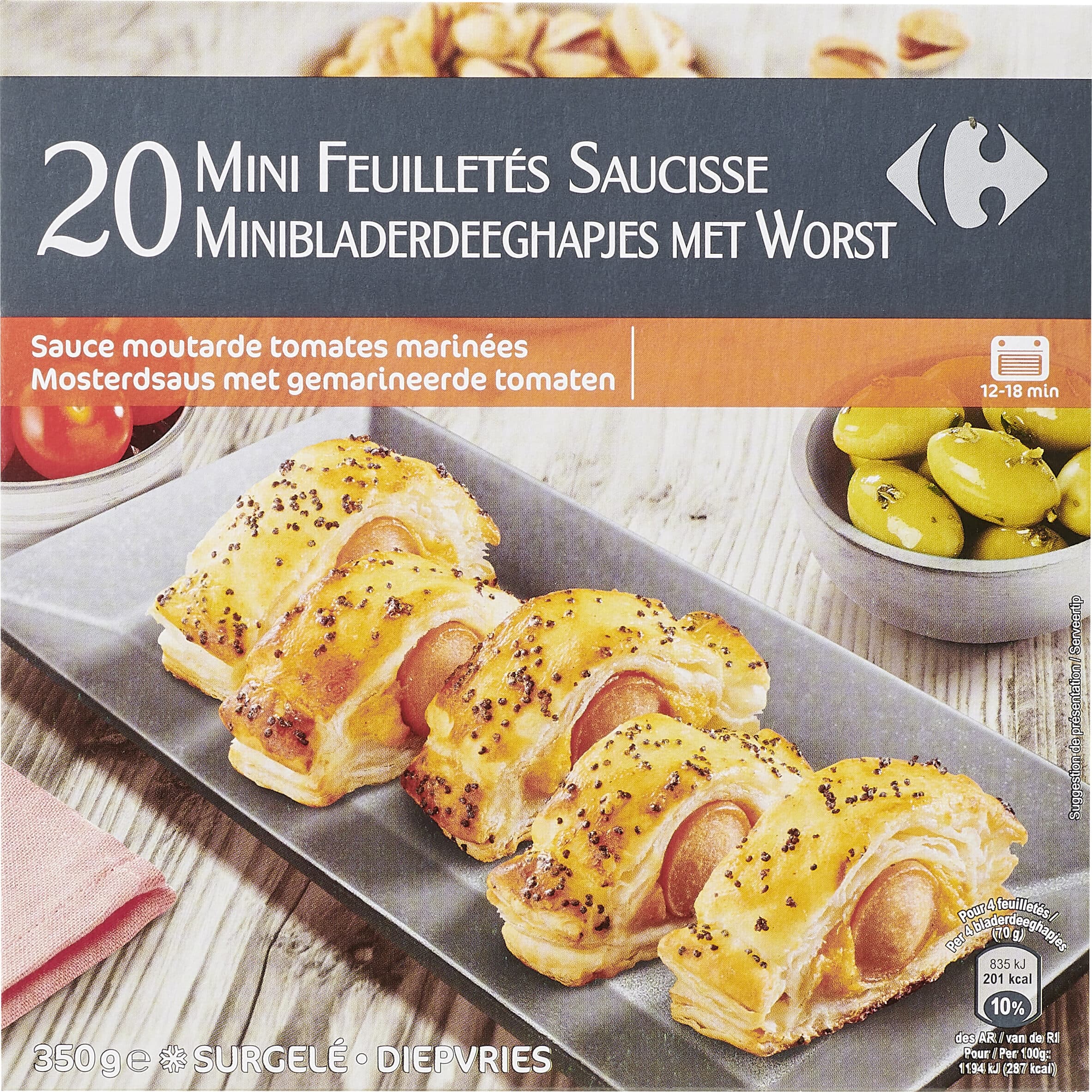 Carrefour 20 feuilletés saucisse packshot