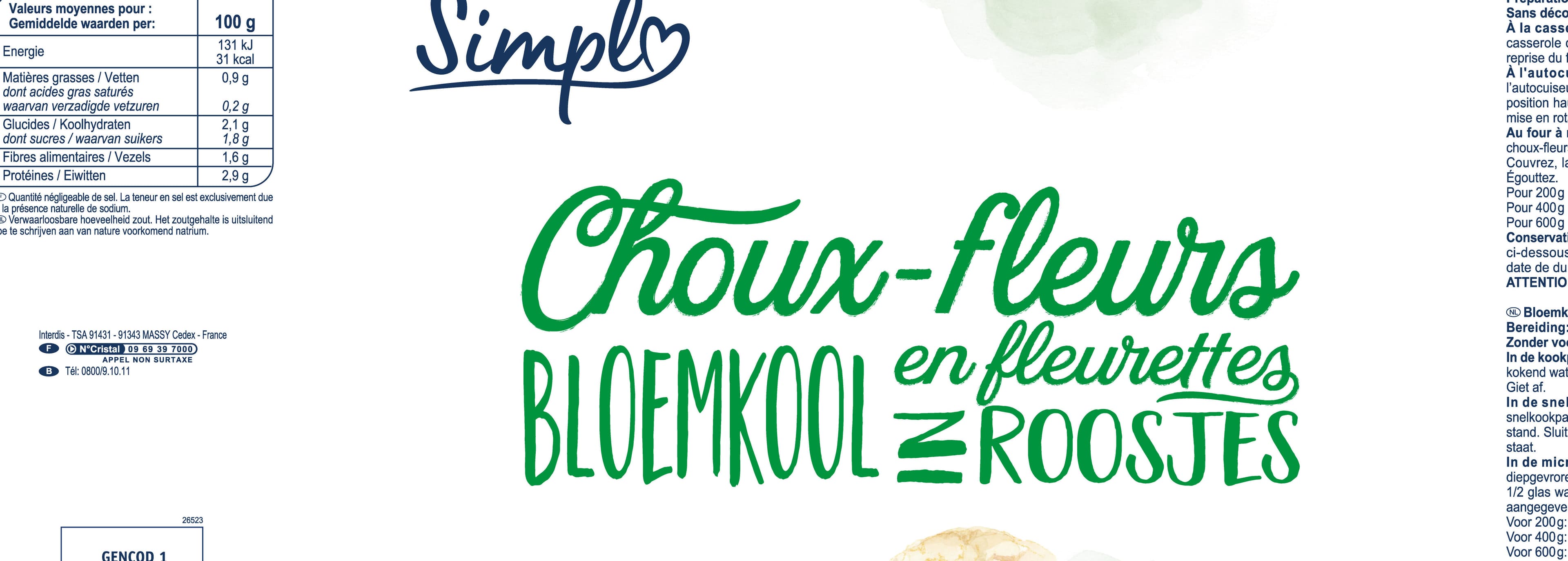 Carrefour CHOUX-FLEURS En fleurette packshot