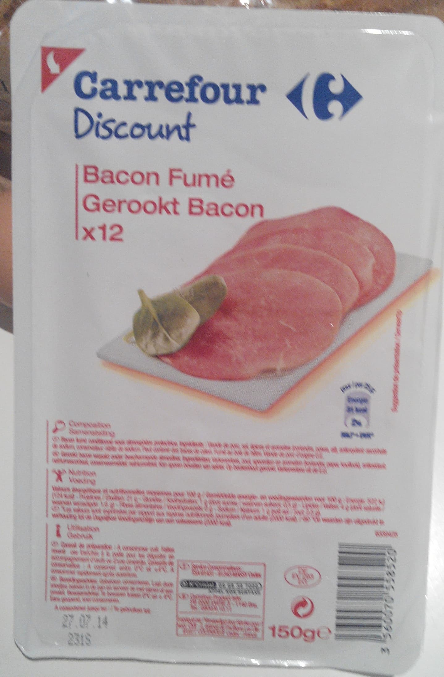 Carrefour Discount Bacon Fumé packshot