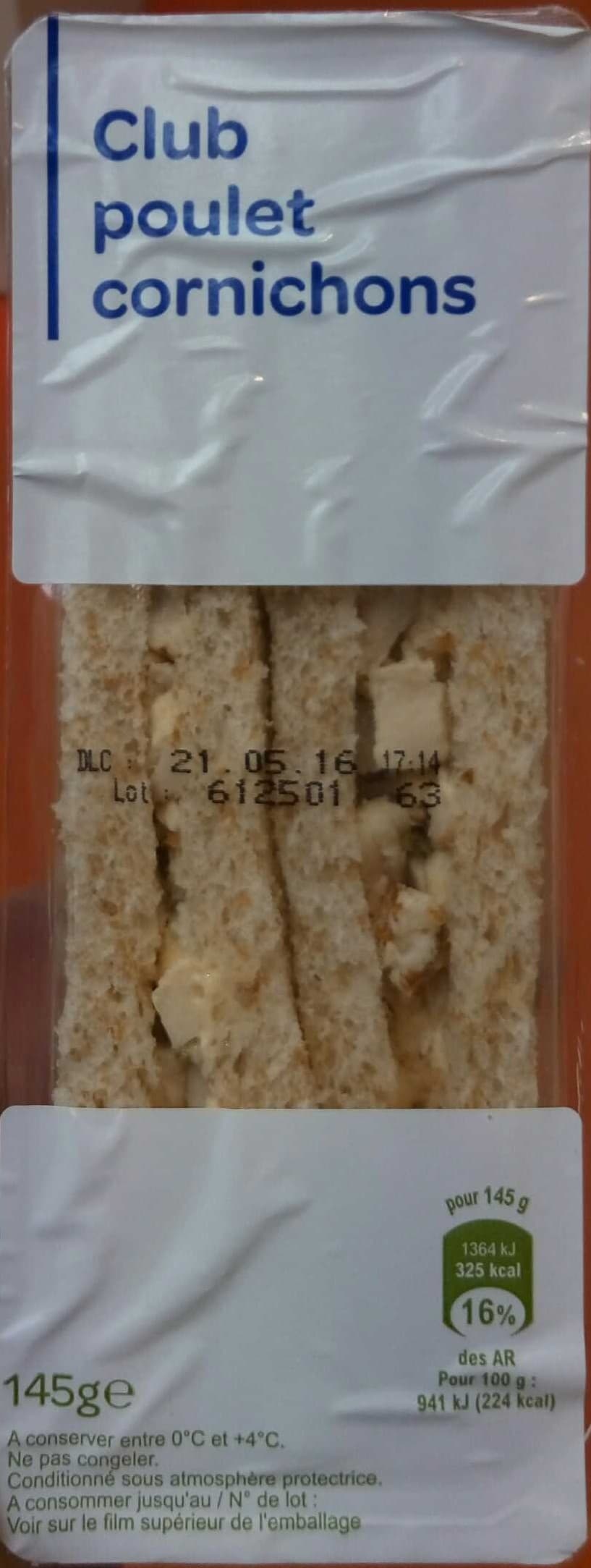 Produits Blancs Club poulet cornichons packshot