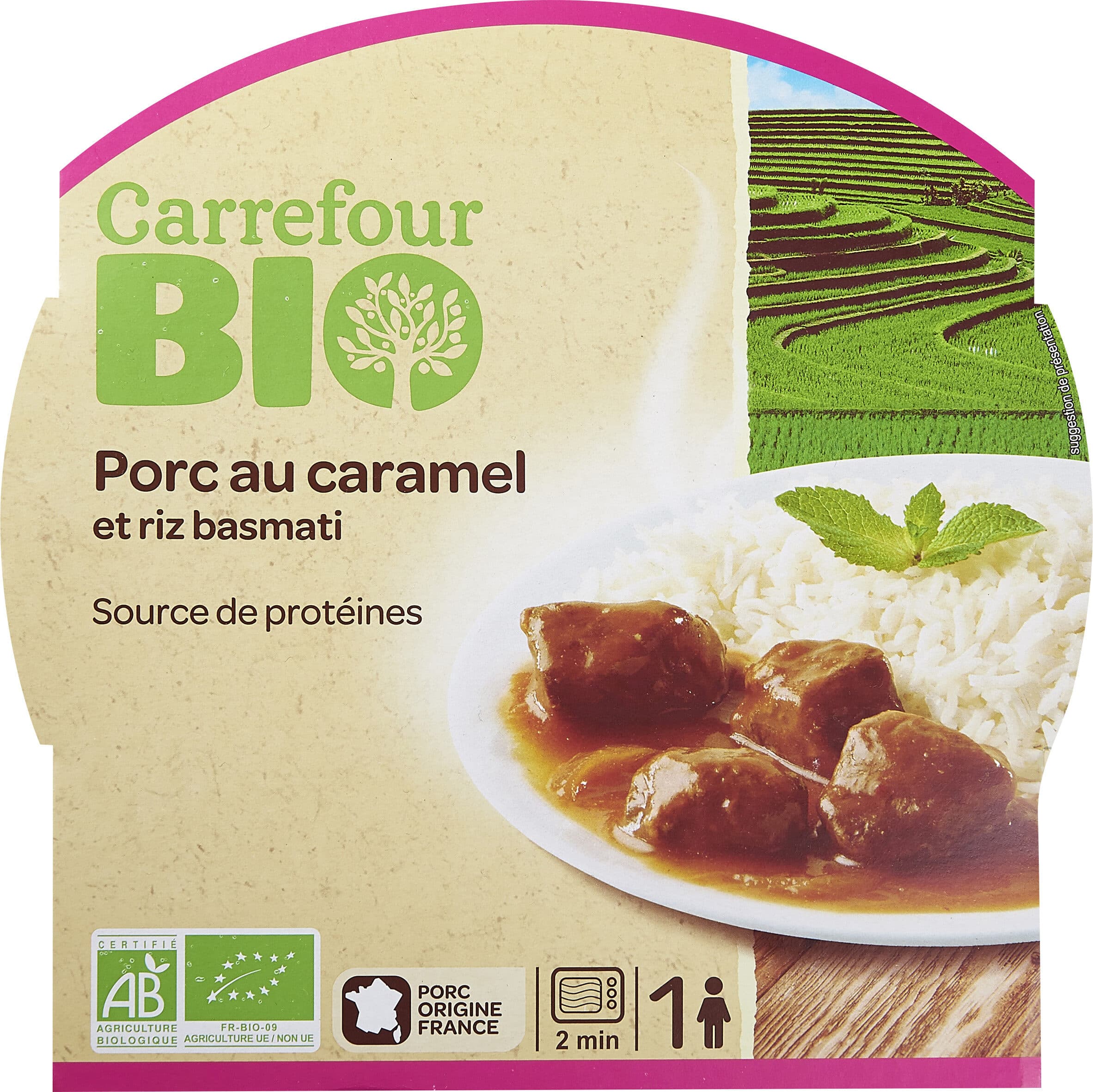 Carrefour BIO Porc au caramel et riz basmati packshot