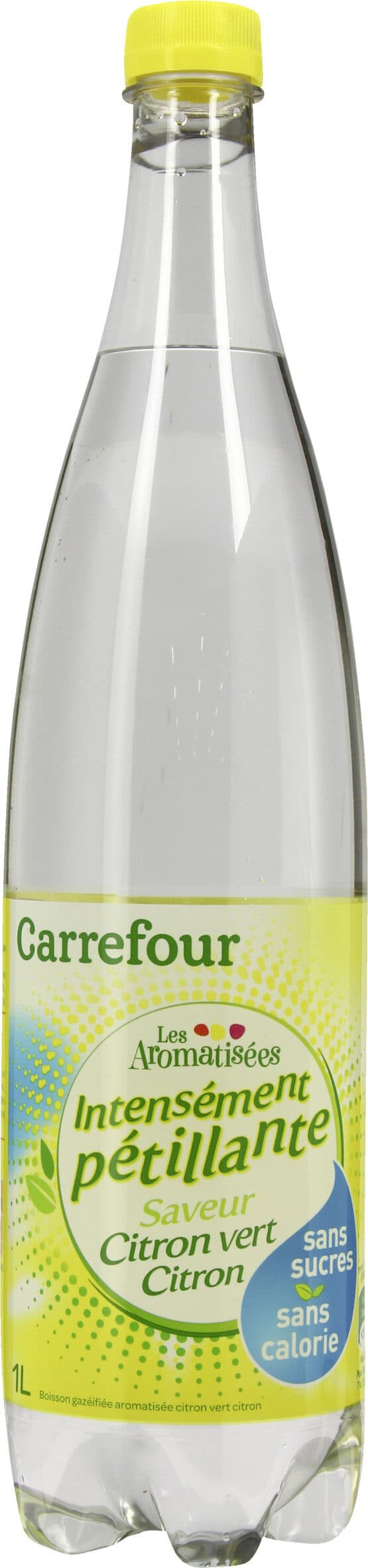 Carrefour Les aromatisées - Intensément pétillante saveur Citron vert Citron packshot