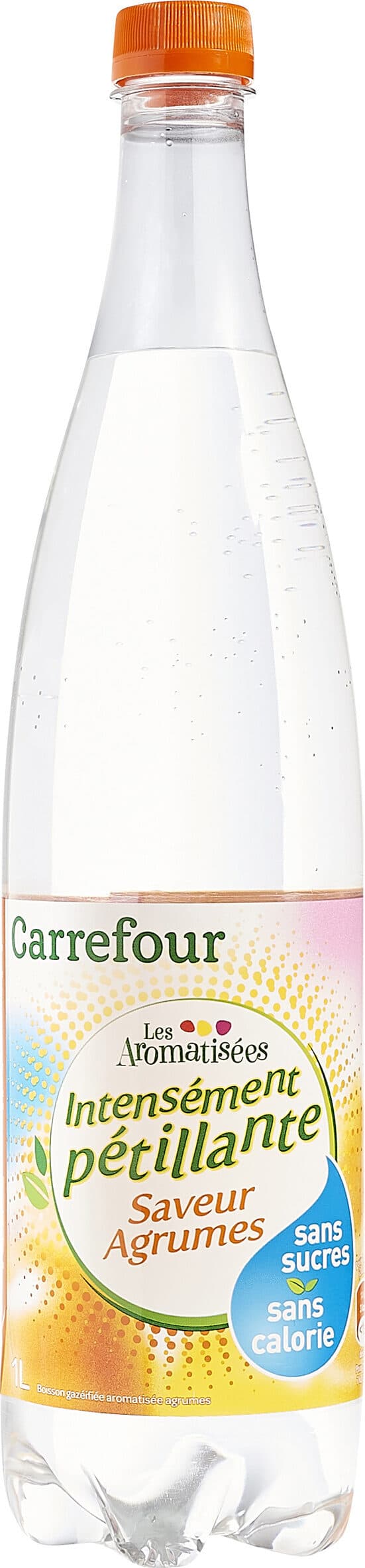 Carrefour Les aromatisées Intensément pétillante Saveur Agrumes packshot
