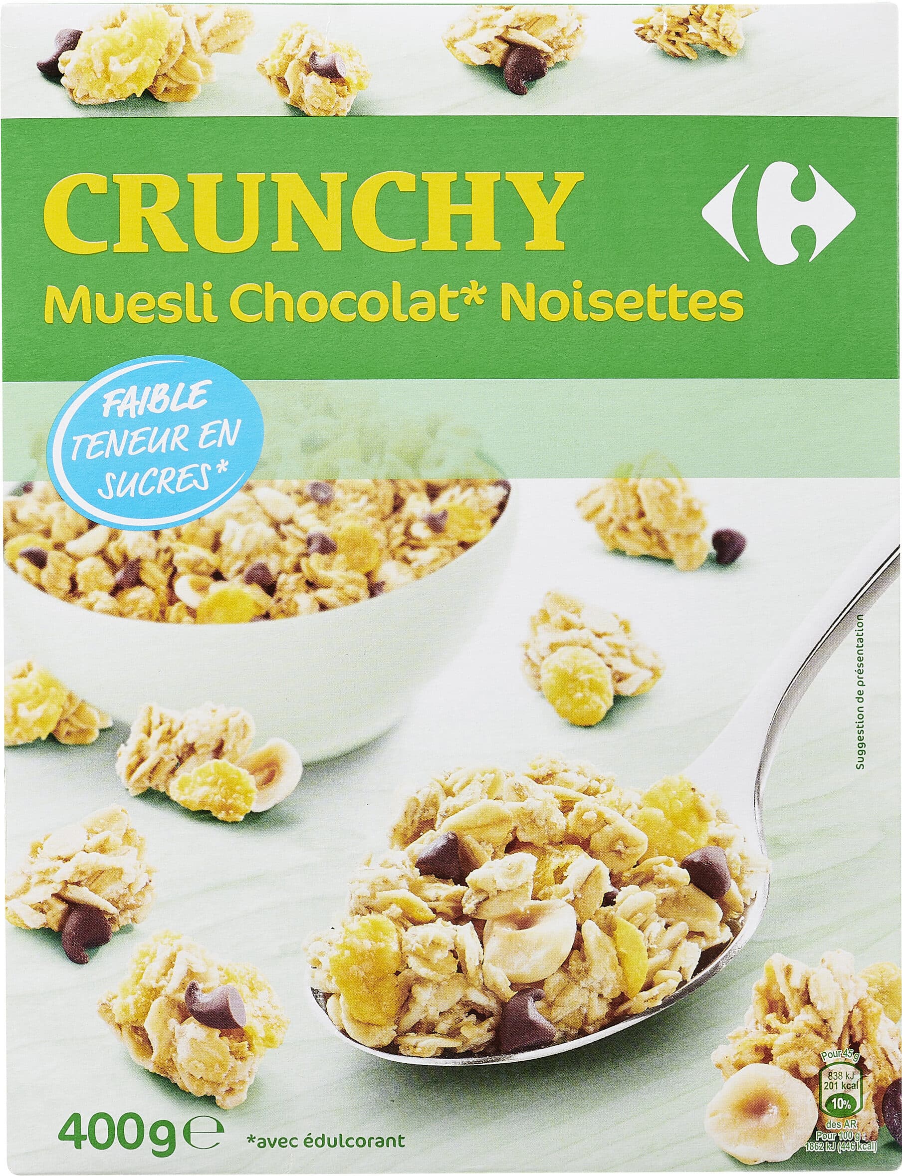Carrefour Crunchy Muesli Chocolat Noisettes packshot