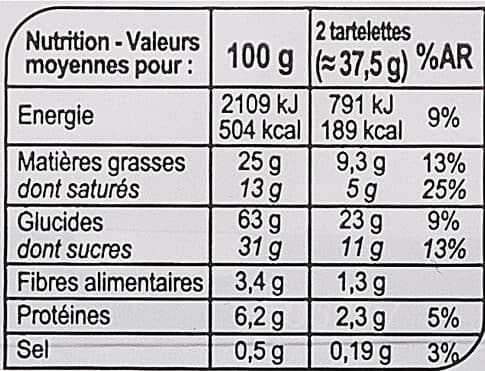 Carrefour Tartelette goût chocolat noisettes packshot