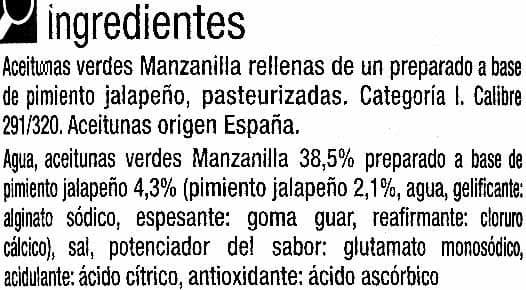 Carrefour Aceitunas verdes rellenas de jalapeño packshot